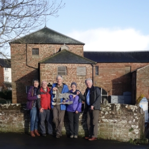 group of people outside building